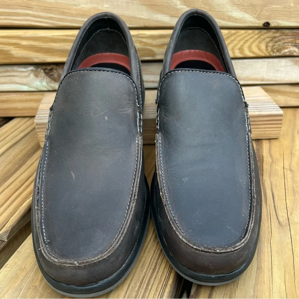 - Structure Sz 10 Vaughn Gray/Brown Leather Venetian Loafers! NEW!
